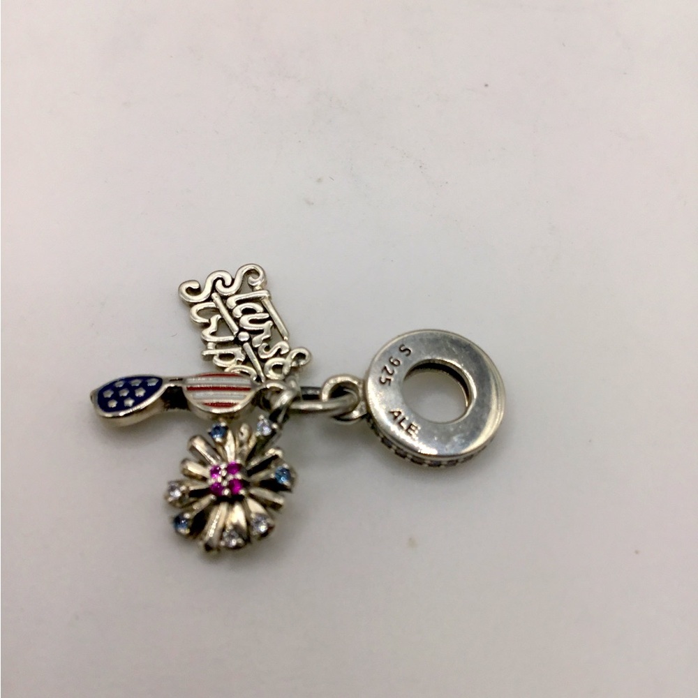 Pandora “Stars & Stripes Patriotic 3 pc Charm! New! - Picture 2 of 8